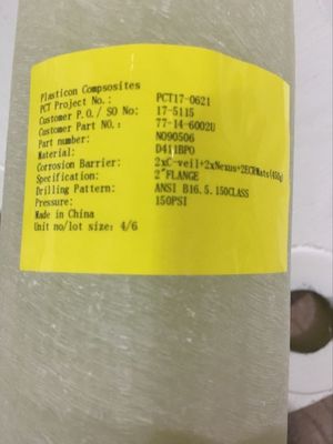 150F Flancella di fibra di carbonio di tipo FRP rinforzata con fibra di carbonio di tipo EPDM